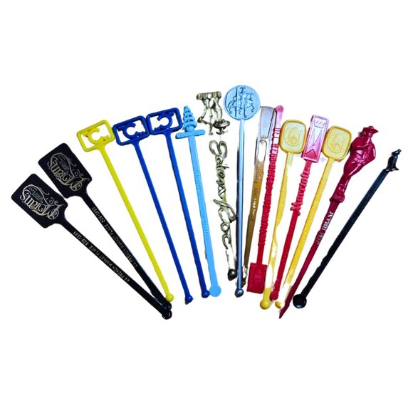 Vintage Advertising Swizzle Sticks Stirrer Sticks Tiki Bar Set Of 15 - Picture 2 of 2